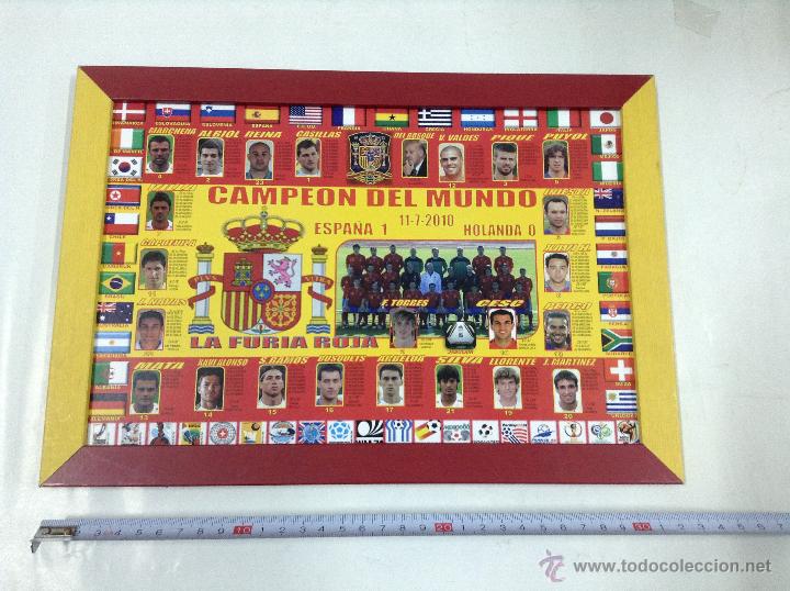 Coleccionismo deportivo: cuadro poster - espa&ntilde;a campeon del mundo. Car14 - Foto 1