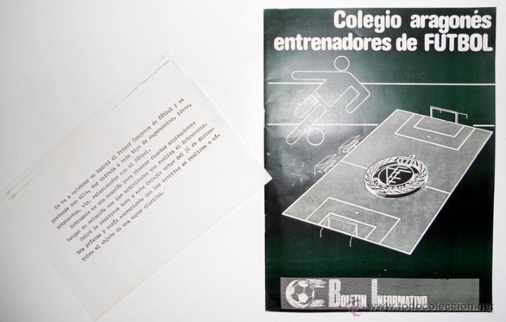 Coleccionismo deportivo: BOLETIN INFORMATIVO COLEGIO ARAGONES DE ENTRENADORES DE FUT4BOL. + CIRCULAR. ANTIGUO A&Ntilde;O 1984.