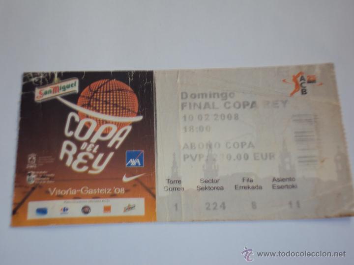 Coleccionismo deportivo: FINAL COPA DEL REY. VITORIA 2008. ACB. - Foto 2
