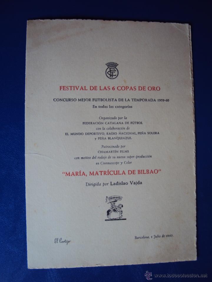 Coleccionismo deportivo: (F-098)MINUTA DEL CONCURSO MEJOR FUTBOLISTA DE LA TEMPORADA 1959-60