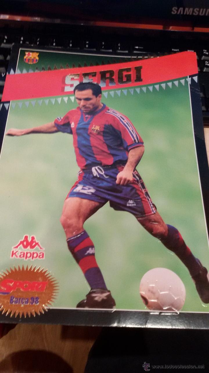 Sports collectibles: POSTAL DE GRAN TAMA&Ntilde;O SERGI - FUTBOL CLUB BARCELONA - A&Ntilde;O 1998 - PERIODICO DEPORTIVO SPORT