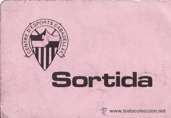 Coleccionismo deportivo: Tarjeta salida CE SABADELL a&ntilde;os 80 - Foto 1