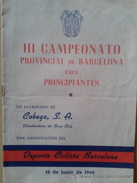 Coleccionismo deportivo: PROGRAMA DEL III CAMPEONATO PROVINCIAL DE BARCELONA PARA PRINCIAPIANTES - 1960 - Foto 1