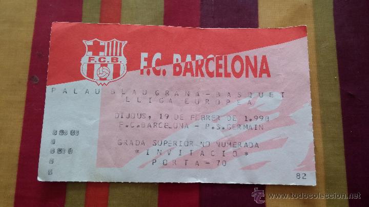 Coleccionismo deportivo: entrada basquet FCB- PS Germain- 1998 - Foto 1