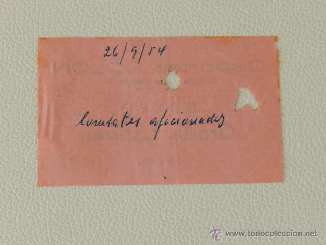 Coleccionismo deportivo: ENTRADA BOXEO BARCELONA DEPORTES COLON A&Ntilde;O 1954 - Foto 2