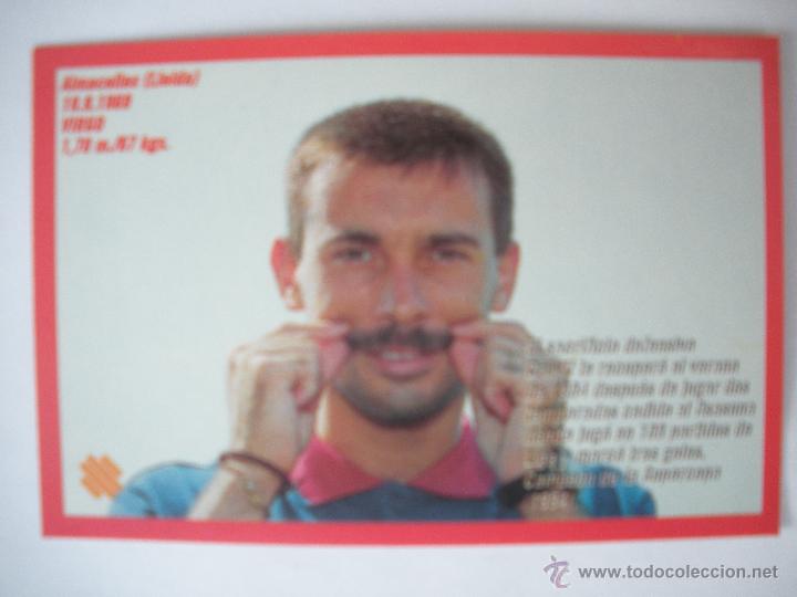 Coleccionismo deportivo: FICHA - DE SANCHEZ  JARA - EL BIGOTE DE EL BAR&Ccedil;A -CAMPEON DE LA SUPERCOPA - 1994 - - Foto 2