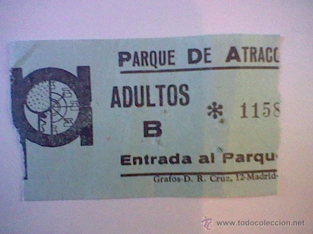 Coleccionismo deportivo: ENTRADA CORTADA PARQUE ATRACCIONES MADRID A&Ntilde;OS 70 ADULTO  *c8 RARAS (*)