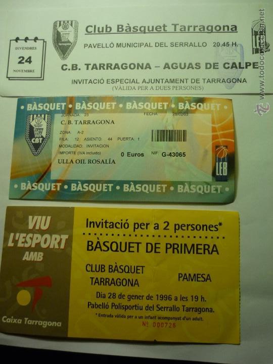 Coleccionismo deportivo: LOTE ENTRADAS DIF.TEMPORADAS BALONCESTO C.B.TARRAGONA