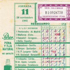 Coleccionismo deportivo: 10 QUINIELA DE FUTBOL 1965-66 MATASELLADAS . Lote 49926037
