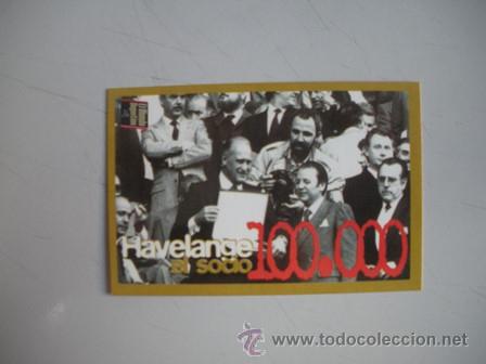 Coleccionismo deportivo: FICHA TECNICA DEL BAR&Ccedil;A -  HAVELANGE AL SOCIO - 100.000 - - Foto 1
