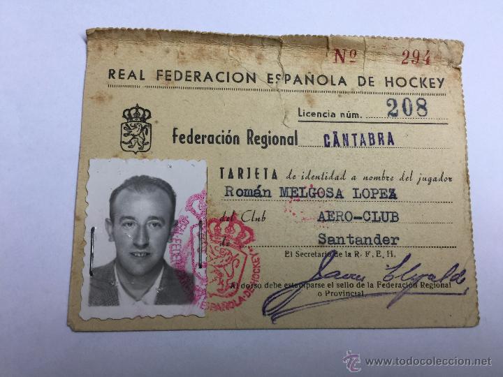Sammelleidenschaft Sport: REAL FEDERACION ESPA&Ntilde;OLA DE HOCKEY - LICENCIA REGIONAL CANTABRIA  1954/55