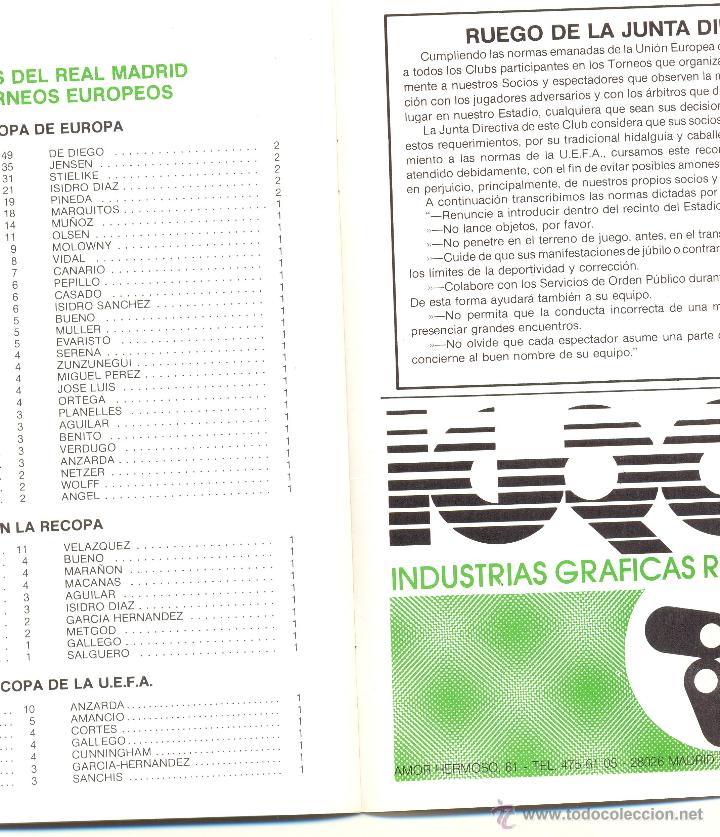 Coleccionismo deportivo: PROGRAMA DEL PARTIDO REAL MADRID - AEK ATENAS. COPA UEFA 1985. - Foto 4