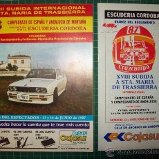 Coleccionismo deportivo: XVIII SUBIDA TRASSIERRA. 13 Y 14 JUNIO 1987 : GUÍA DEL ESPECTADOR / ESCUDERÍA CÓRDOBA