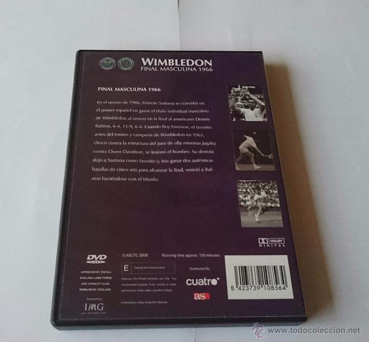 Coleccionismo deportivo: DVD FINAL WIMBLEDON 1966 MANOLO SANTANA - RALSTON - Foto 2