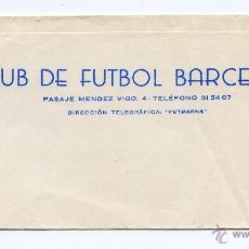 Coleccionismo deportivo: FOLIO CON MEMBRETE ANTIGUO DEL CLUB DE FÚTBOL BARCELONA. PASAJE MÉNDEZ VIGO, 4. Lote 51205909