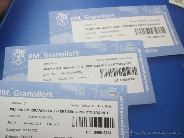 Coleccionismo deportivo: Entrada Lote de entradas de balonmano FreiKIN GRANOLLERS vs FERTIBERIA PUERTO SAGUNTO 19 /9/2015