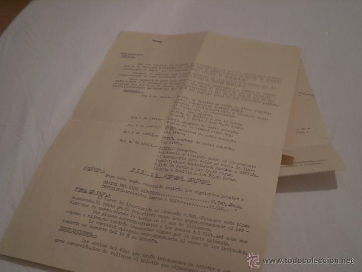 Collectionnisme sportif: CARTA INFORMATIVA CLUB BANCOBAO SEVILLA.1977.