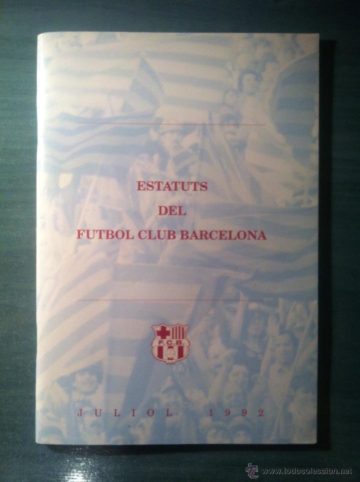 Sports collectibles: Estatutos FCB Bar&ccedil;a a&ntilde;o ol&iacute;mpico 1992