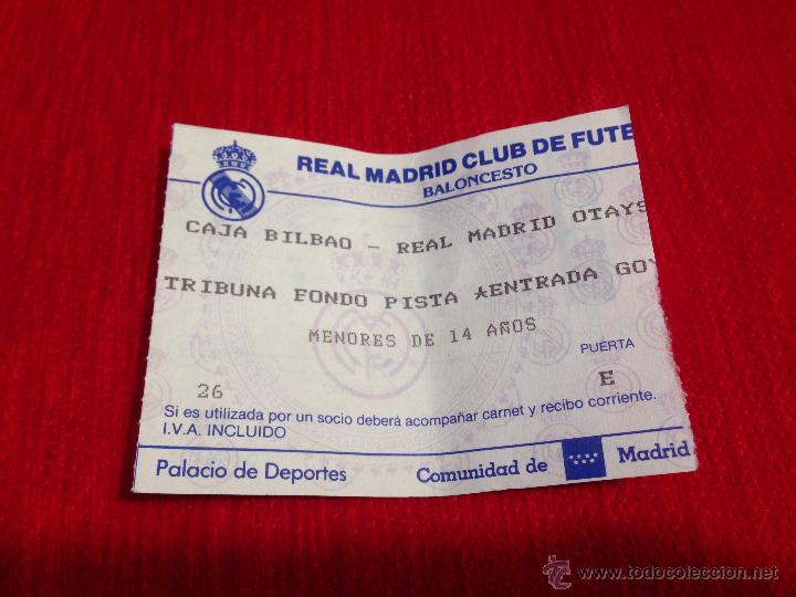 Coleccionismo deportivo: R179 ENTRADA TICKET BALONCESTO BASKET REAL MADRID CAJA BILBAO A&Ntilde;OS 90