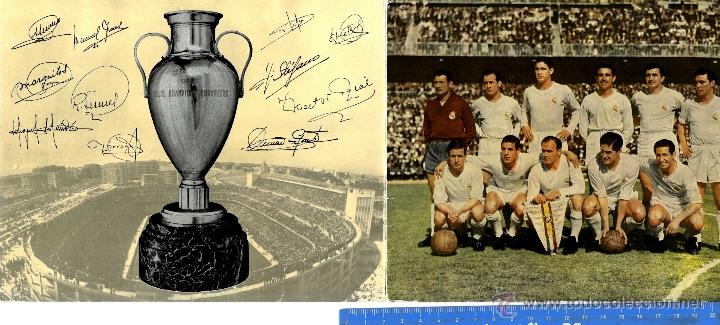 Sports collectibles: REAL MADRID TARJETA PUBLICITARIA IMPRESA MOTIVO SEGUNDA COPA DE EUROPA A&Ntilde;O 1957 JUNIO