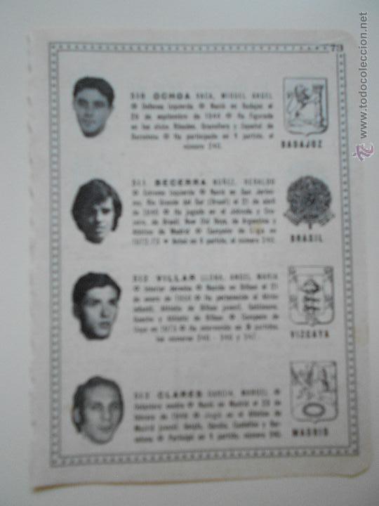 Collectionnisme sportif: hln- antigua hoja futbol- 1973 ochoa, becerra, villar, clares
