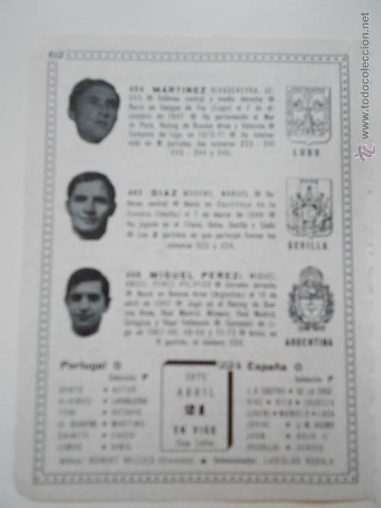 Sammelleidenschaft Sport: hln- antigua hoja futbol- 1971 martinez, diaz, miguel perez. portugal-espa&ntilde;a