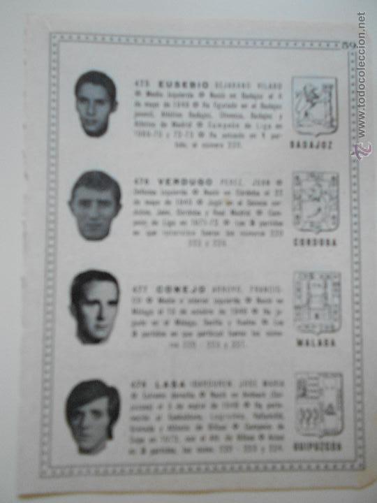 Sammelleidenschaft Sport: hln- antigua hoja futbol- 1971 eusebio, verdugo, conejo, lasa