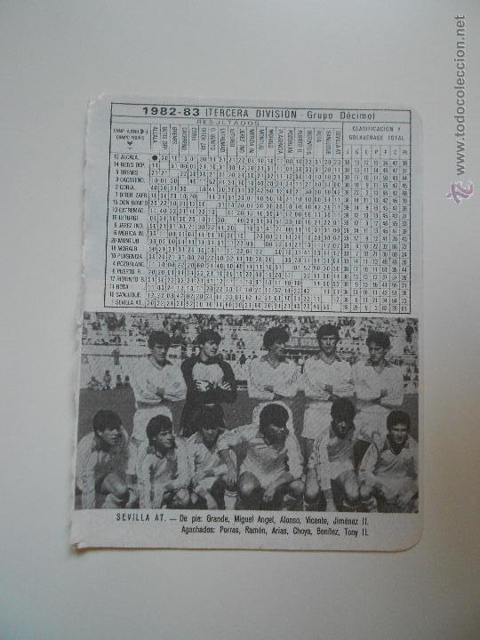 Sammelleidenschaft Sport: hln- antigua hoja futbol- sevilla at. 1982-83