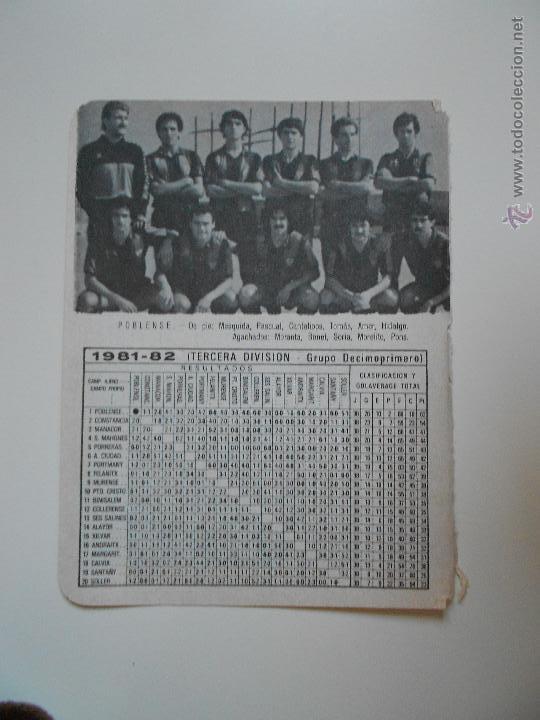 Coleccionismo deportivo: hln- antigua hoja futbol- poblense 1981-82 - Foto 1