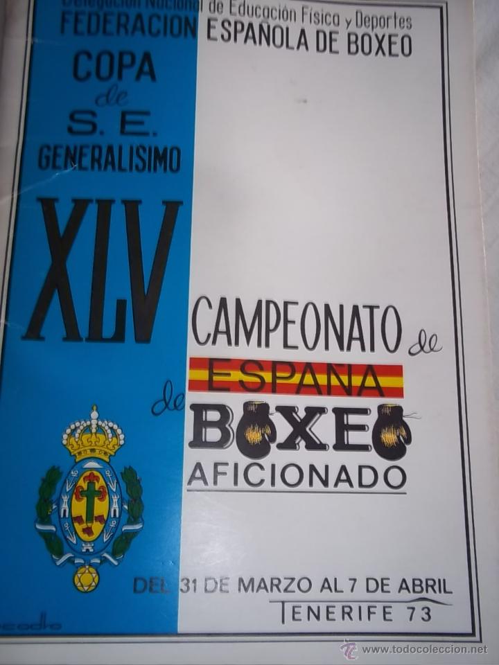 Coleccionismo deportivo: campeonato de Espa&ntilde;a boxeo aficionado 1973 con pegatinas evento.Tenerife. Canarias.