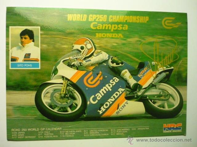 Coleccionismo deportivo: TARJETA MOTORISMO SITO PONS -