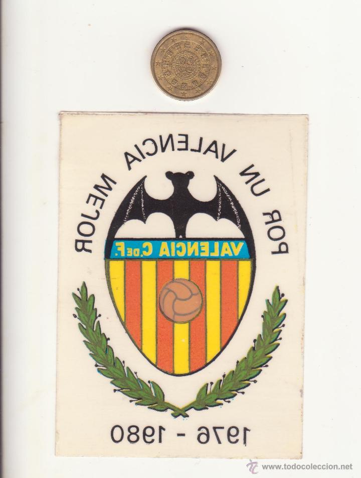 Coleccionismo deportivo: pegatina escudo del valencia por un valencia mejor 1976 1980