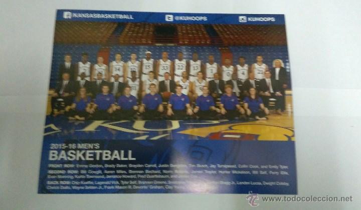 Coleccionismo deportivo: P&oacute;ster oficial Kansas Jayhawks Basketball - NCAA - Temporada 2015/2016