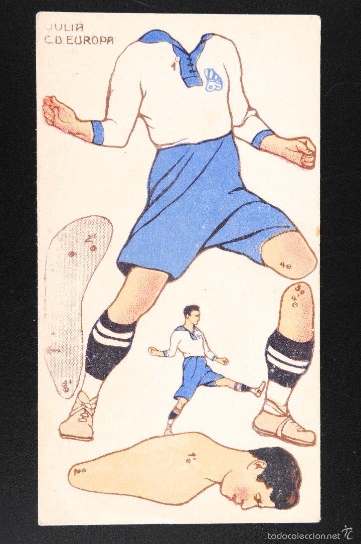 Sammelleidenschaft Sport: RECORTABLE DE JUGADORES DE FOOT-BALL -CAMPEONATO DE ESPA&Ntilde;A 1923-24 -JUGADOR JULIA C.D. EUROPA