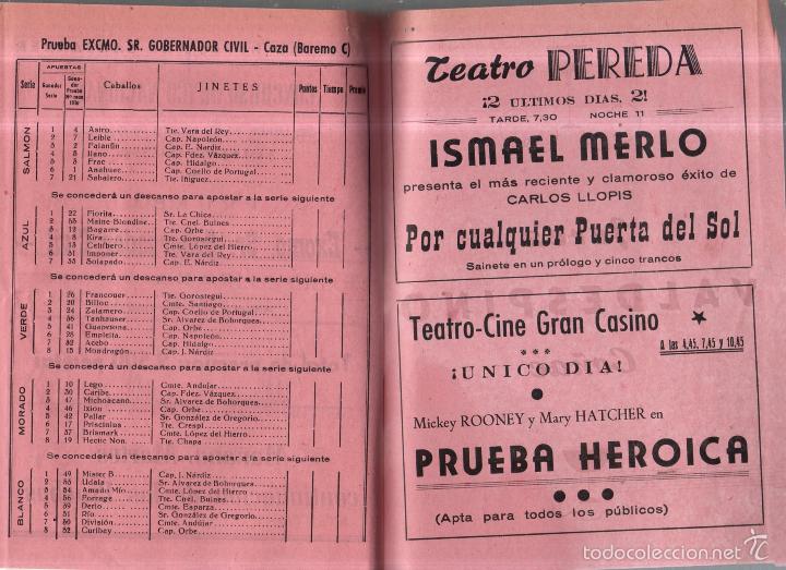 Coleccionismo deportivo: CONCURSO HIPICO NACIONAL. SANTANDER. AGOSTO 1956. PROGRAMA OFICIAL. VER INTERIOR - Foto 3