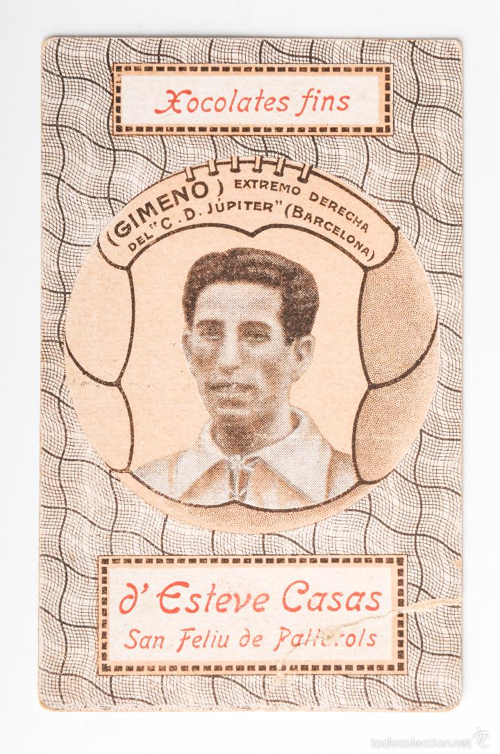 Sammelleidenschaft Sport: CARTA DE NAIPE - GIMENO EXTREMO DERECHA DEL C.D. JUPITER
