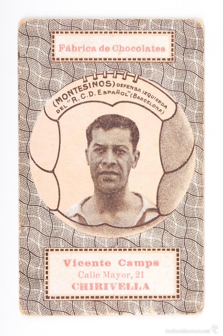 Sammelleidenschaft Sport: CARTA DE NAIPE - MONTESINOS DEFENSA IZQUIERDA DEL R.C.D. ESPA&Ntilde;OL