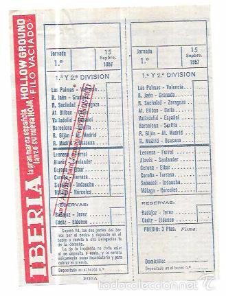 Coleccionismo deportivo: QUINIELA DE FUTBOL DEL A&Ntilde;O 1957. - Foto 1