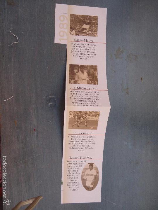 Sammelleidenschaft Sport: FUTBOL - REAL MADRID , RECORTE PARA COLECCIONISTA, CON NOTICIAS IMPORTANTES DEL A&Ntilde;O 1989