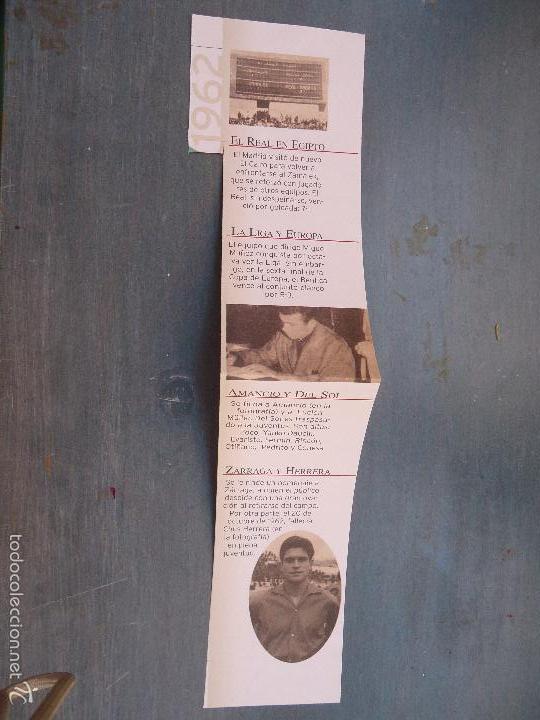 Sammelleidenschaft Sport: FUTBOL - REAL MADRID , RECORTE PARA COLECCIONISTA, CON NOTICIAS IMPORTANTES DEL A&Ntilde;O 1962
