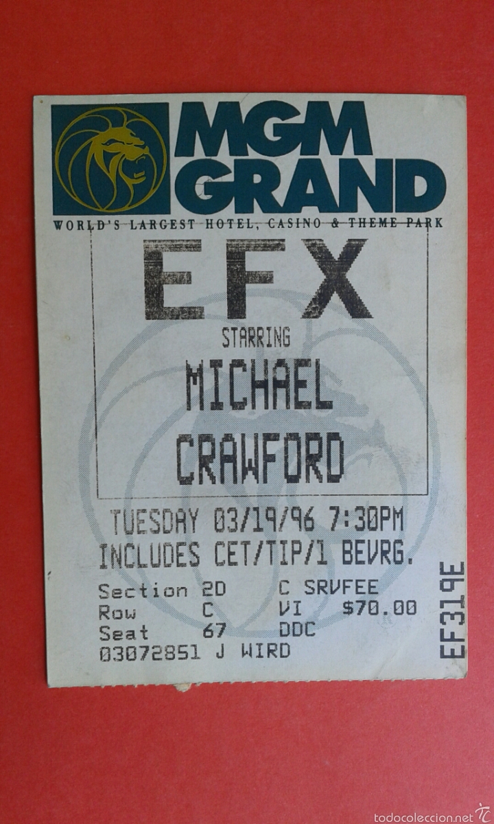 Coleccionismo deportivo: ENTRADA DE BOXEO MGM GRAND - Foto 1