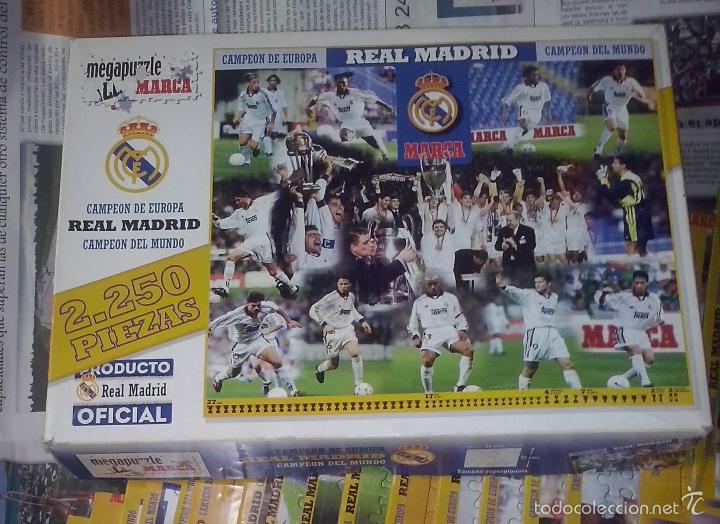 Sammelleidenschaft Sport: REAL MADRID puzzle MARCA CAMPEON F&Uacute;TBOL EUROCOPA 7 OREJONA Completo 25 LAMINA ENTREGA ~ 84X75 cms.
