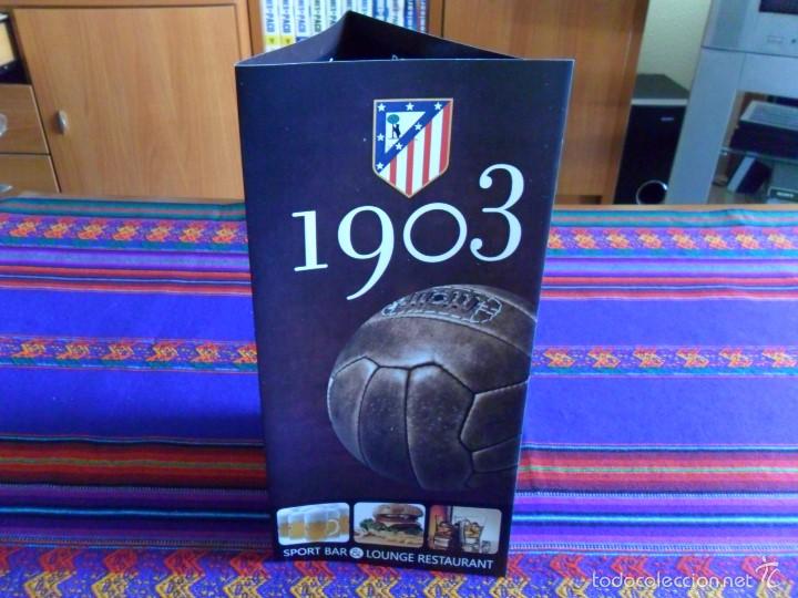 Coleccionismo deportivo: CLUB ATL&Eacute;TICO DE MADRID CARTA SPORT BAR & LOUNGE RESTAURANT 1903 SITO EN ESTADIO VICENTE CALDER&Oacute;N.