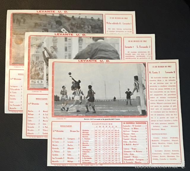 Sammelleidenschaft Sport: futbol lote lamina del levante u.d. contra ceuta san fernando y villarobledo liga 1961-1962