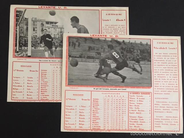 Sammelleidenschaft Sport: futbol lote lamina del levante u.d. contra albacete y villarobledo liga 1961-1962