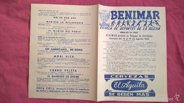 Sammelleidenschaft Sport: Benimar Escuela de deportes de la Iglesia. Programa de actividades 1962