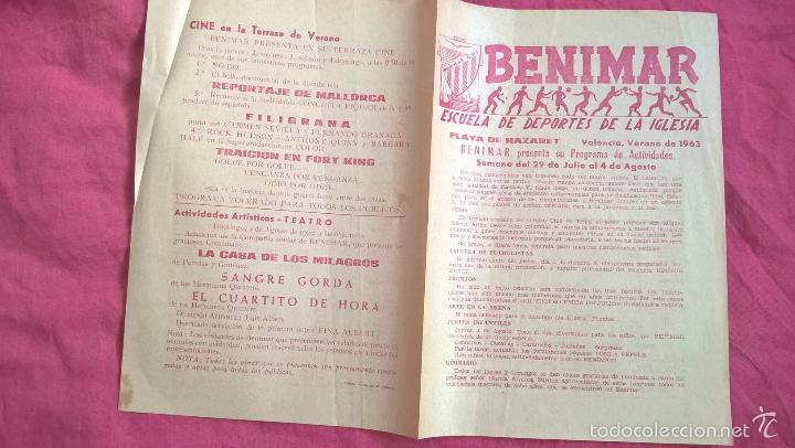 Sammelleidenschaft Sport: Benimar Escuela de deportes de la Iglesia. Programa de actividades 1963