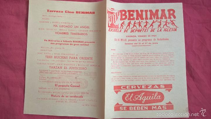 Coleccionismo deportivo: Benimar Escuela de deportes de la Iglesia. Programa de actividades 1964 - Foto 1