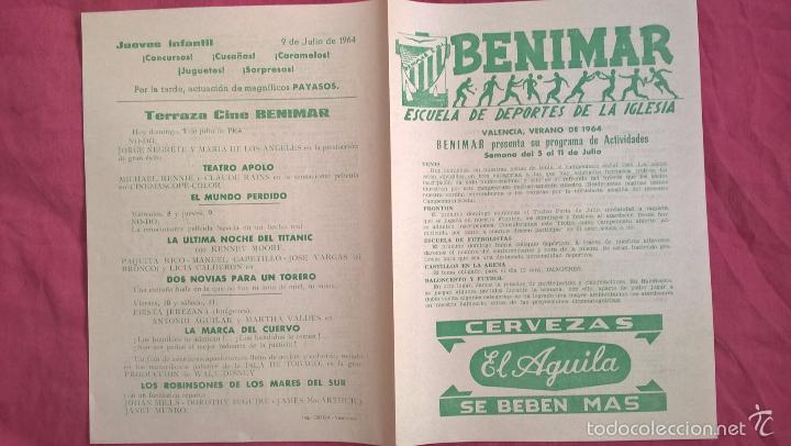 Sammelleidenschaft Sport: Benimar Escuela de deportes de la Iglesia. Programa de actividades 1964