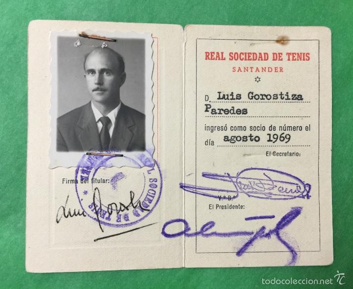 Coleccionismo deportivo: Carnet de la Real Sociedad de Tenis de Santander - A&ntilde;o 1969 - Foto 2